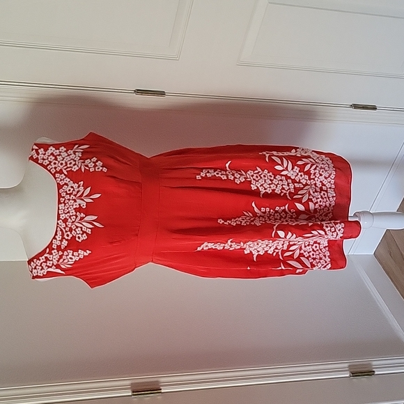 Antonio Melani Orange Embroidery Floral  Dress Size 12 - Picture 4 of 15